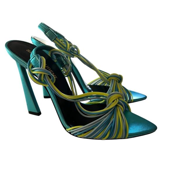 Saint Laurent Pool 105  Multi Strap High Heel Slingback Sandals EU 36 US 6 - Picture 4 of 13